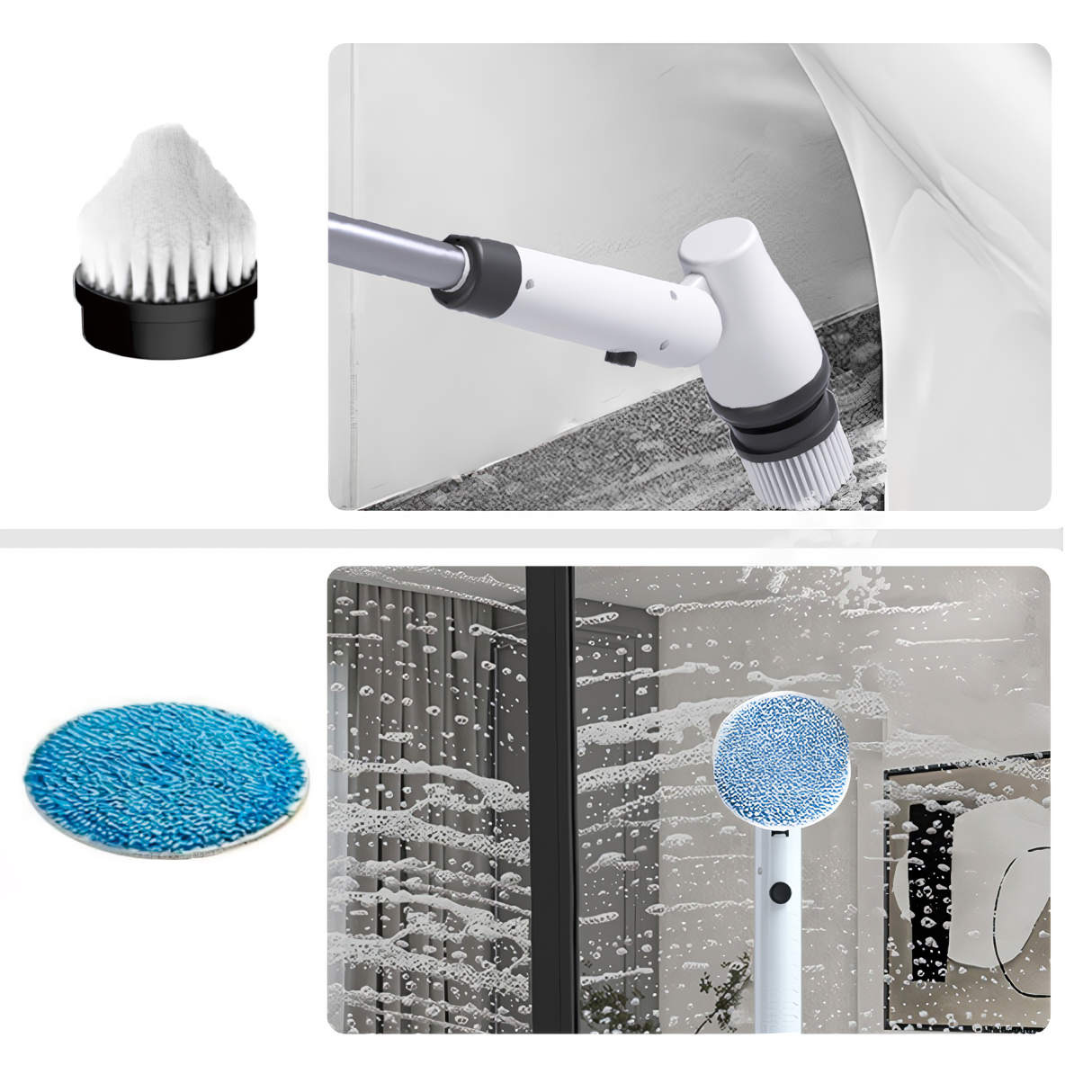 Berus Pembersih Elektrik Isi Rumah Keromee Berus Kuasa Putaran Tanpa Kord Tanpa Wayar Boleh dicas semula Lantai WS-101