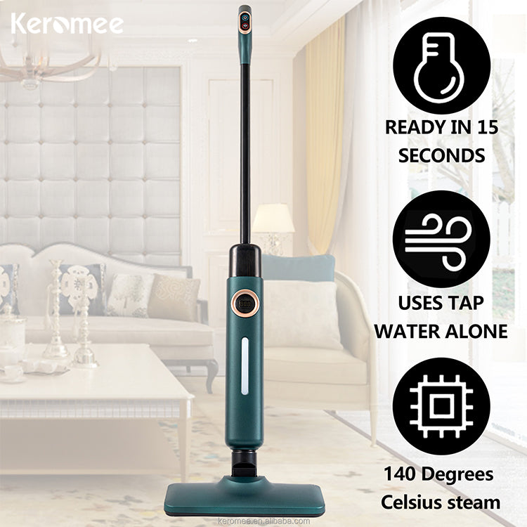 Mop Stim Keromee, Pengukus Lantai/ Sanitize untuk Kayu Keras dan Jubin, 2 Mod Stim MS-100 