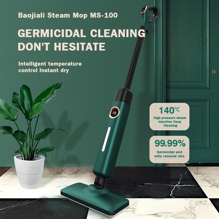 Mop Stim Keromee, Pengukus Lantai/ Sanitize untuk Kayu Keras dan Jubin, 2 Mod Stim MS-100 